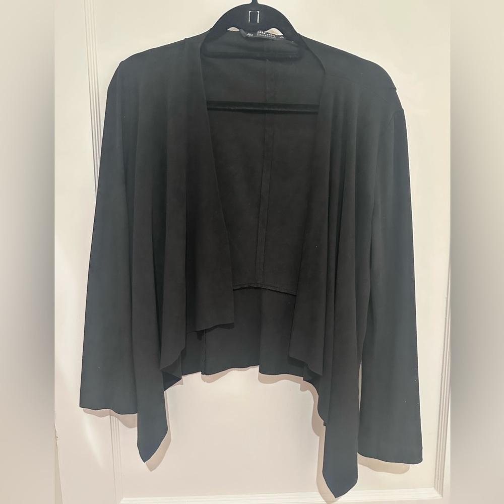 Zara Basic Soft Suede-like Fabric Short Blazer